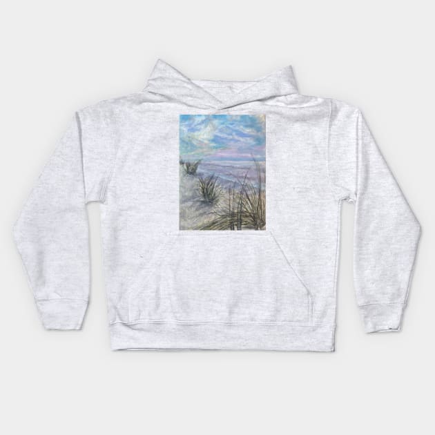 Pastel beach scene Kids Hoodie by Merlinsmates